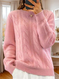 Ladies Fried Dough Twist Pattern Knitted Sweater