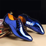 Men's Fashionable Pointed Toe Glossy Artificial Leather Dress Shoes