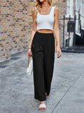 Candy Color Elastic Waist Straight-Leg Casual Pants for Women