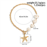 Ladies Conch OT Buckle Starfish Imitation Pearl Necklaces