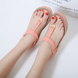 Ladies Elastic Ankle Strap Summer Beach Open Toe Sandals