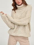 Autumn Warm Macaron Color High Collar Knitted Sweater for Lady