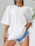 Women's Beautiful Flower Print Cozy Oversized T-shirts