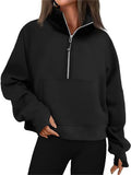 Women's 1/2 Zip Pullover Hooded Sweatshirts