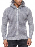 Men's Cool Zip Up Hooded Knitted Sweater for Winter