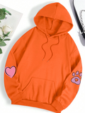 Cute Pink Heart Rabbit Printed Harajuku Hoodies for Women