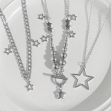 3pcs/Set OT Buckle Five-Pointed Star Bead Necklaces