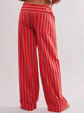 Low-rise Striped Drawstring Pants for Women