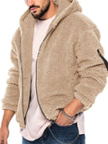 Men's Double Sided Plush Zipper Hoodies with Pocket