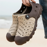 Contrast Color Cutout Closed Toe Sandals for Male