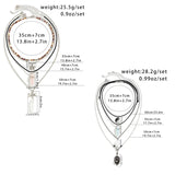 Women's 4pcs/Set Tai Chi Symbol & Spider Crystal Necklaces