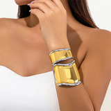 Futuristic Gothic Irregular Metal Cuff Bangles for Women