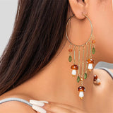 Cute Mini Mushroom & Leaf Tassel Earrings for Women