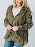 Women's Casual Oversized Patch Pocket Zipper Hoodies