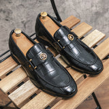 Men's Fashionable British Style Metal Buckle Dress Shoes