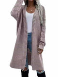 Women's Stylish Cardigan Knitted Mid-Length Sweater 