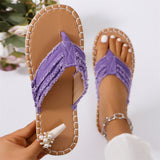 Ladies Flat Raw Edge Flip Flops Beach Slippers