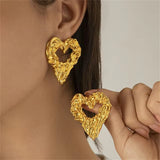 Vogue Metal Love Heart Stud Earrings for Women