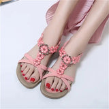 Women's Contrast Color Sparkling Rhinestone Flower Sandals