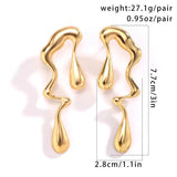 Flowing Water Shaped Exaggerated Earrings for Women