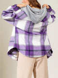 Autumn Winter Stylish Hooded Plaid Coats for Ladies