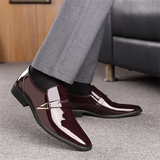 Men's Fashionable Business Glossy Patent Leather Dress Shoes