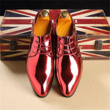 Men's Fashionable Pointed Toe Glossy Artificial Leather Dress Shoes