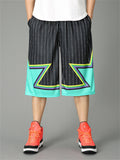 Contrast Color Incomplete Star Pattern Men's Basketball Shorts