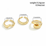 Women's Elegant Geometric Adjustable Open Finger Ring Sets