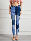 Women's Slim Fit Bouncy High Rise Patchwork Jeans