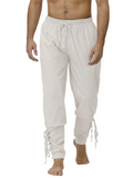 Men's Casual Viking Costume Ankle-Tied Pirate Pants