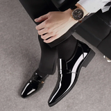 Men's Fashionable Business Glossy Patent Leather Dress Shoes