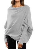 Ladies Oversized Batwing Sleeve Boatneck Knit Sweaters