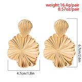 Female Zinc Alloy Seashell Lotus Leaf Stud Earrings