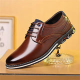 Men's Casual Lightweight Lace Up Rubber Sole Dress Shoes