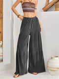 Women's Bohemian Style Patchwork Loose Wide Leg Pants