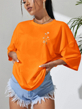 Women's Beautiful Flower Print Cozy Oversized T-shirts