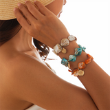 Golden Seashell Charm Irregular Bracelets for Ladies