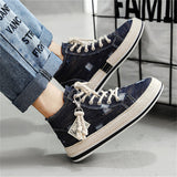 Men's Trendy High Top Lace Up Denim Canvas Shoes