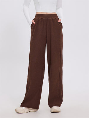 High Rise Wide Leg Corduroy Trousers for Ladies