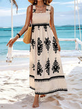 Bohemian Print Flowy Sleeveless Bustier Dress for Lady