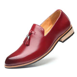 Men's Vintage Glossy Pointed Toe Tassel Dress Shoes