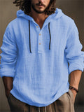 Men's Oversized Cotton Linen Pullover Hoodies for Autumn