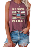 Ladies Retro Music Cassette Tape Graphic Tank Top T-shirts