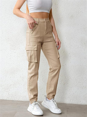 Female Lightweight Hiking Pockets Ankle-tied Jogger Pants