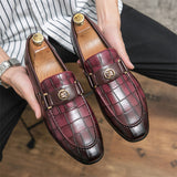 Men's Fashionable British Style Metal Buckle Dress Shoes