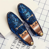 Men's Luxury Vintage Print Slip-On Pointed Toe Dress Shoes