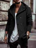 Men's Trendy Double-Breasted Hooded Casual Woolen Coat