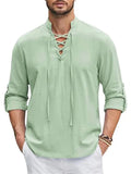 Drawstring Relaxed Fit Renaissance Shirt for Male