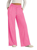 Solid Color Wide Leg Sporty Trousers for Ladies